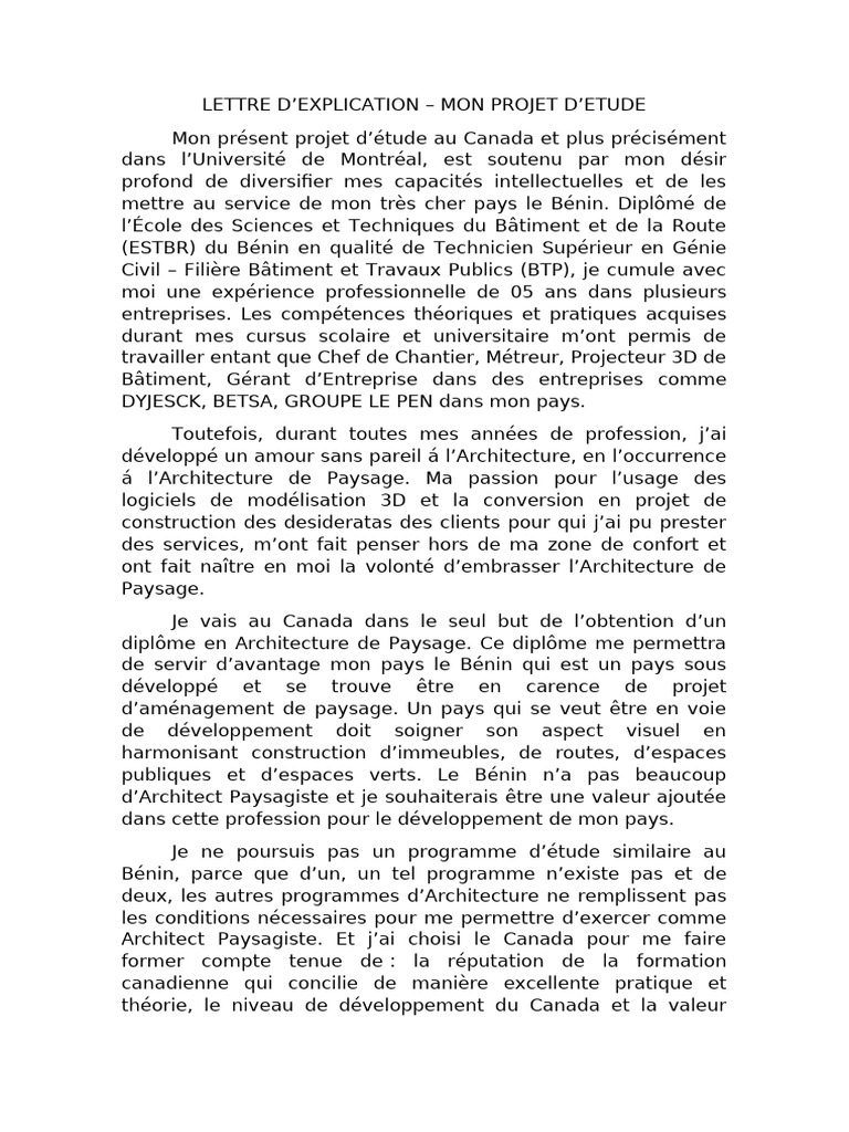 Projet d'étude en Architecture de Paysage | PDF | Canada