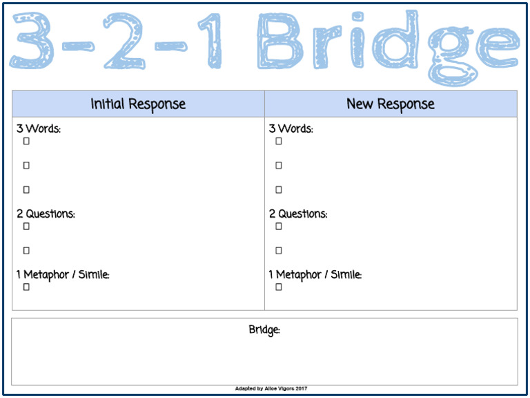 3 2 1 Bridge Template | PDF