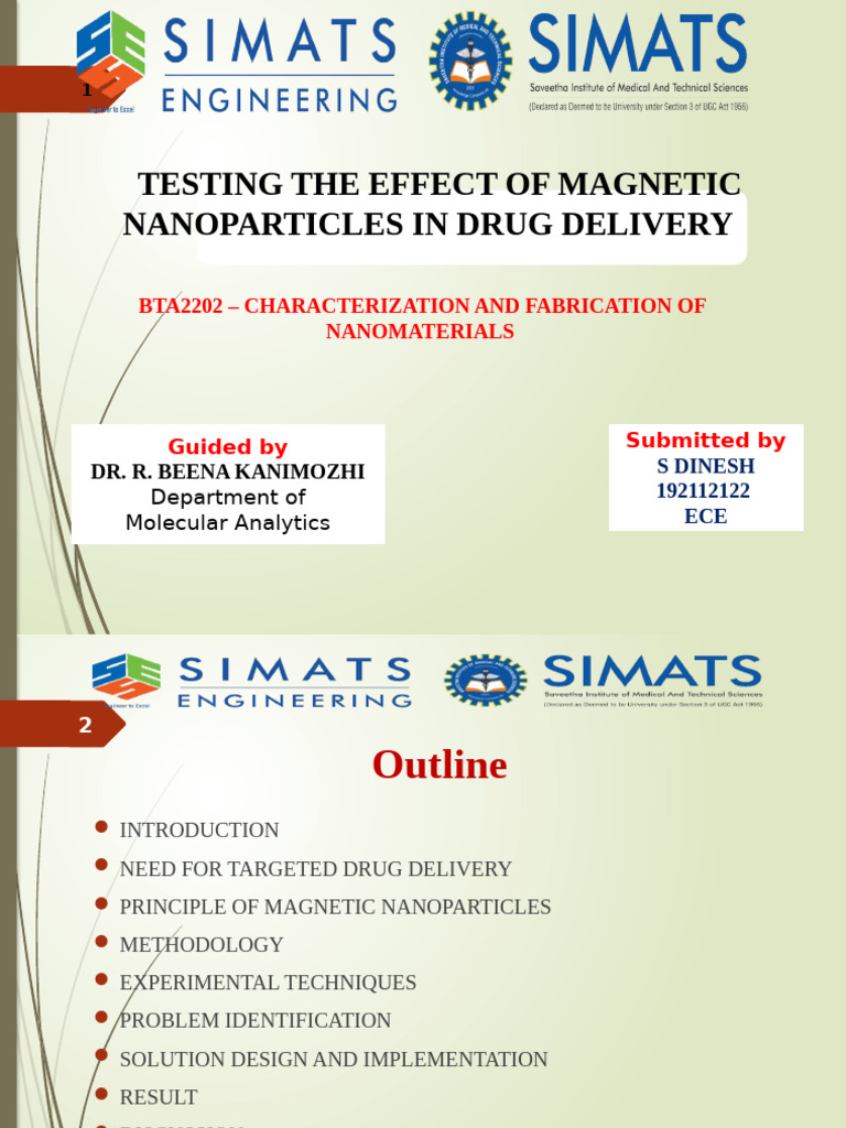 Magnetic Nanoparticles in Drug Delivery | PDF | Nanoparticle | Microscopy