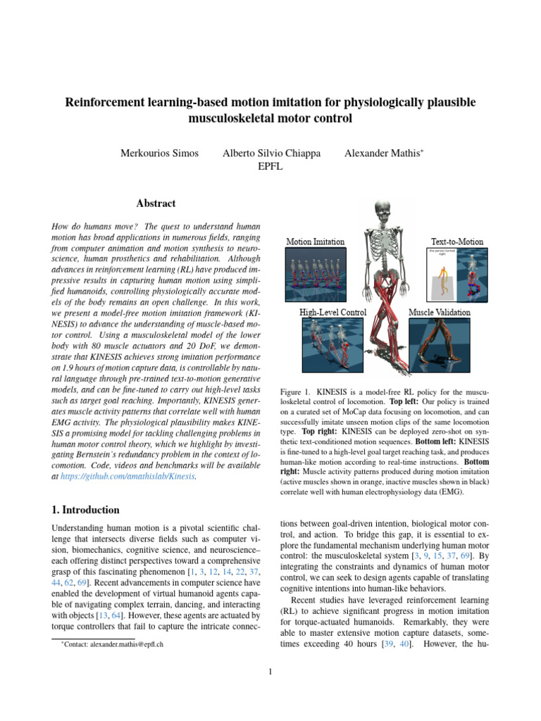 Reinforcement Learning for Muscle Control | PDF | Electromyography ...