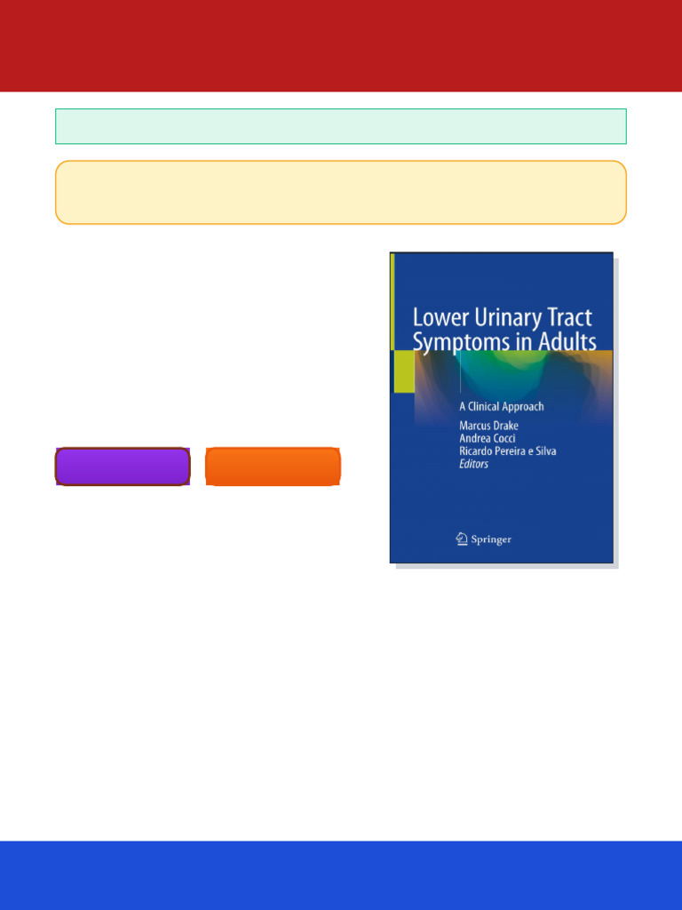 Lower Urinary Tract Symptoms in Adults A Clinical Approach Marcus Drake ...