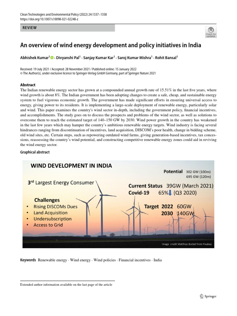 Wind Energy Development in India | PDF | Wind Power | Wind Farm