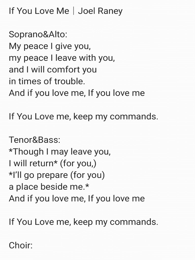 If You Love Me - Joel Raney | PDF