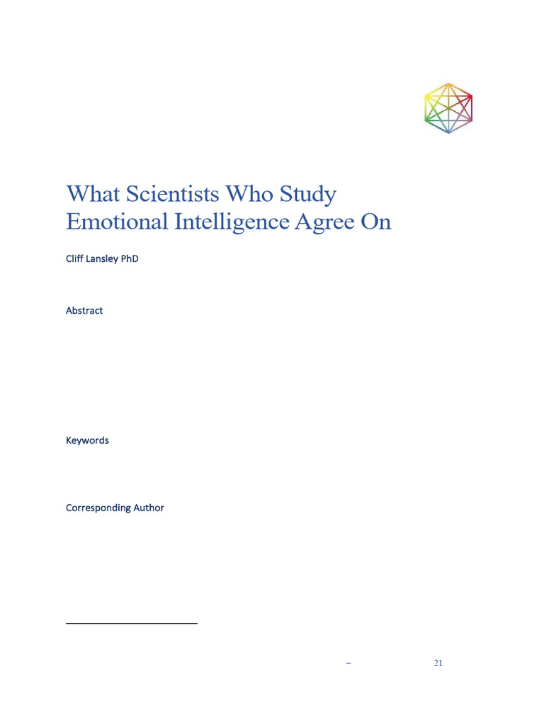 What EI Scientists Agree On | PDF | Emotional Intelligence | Intelligence