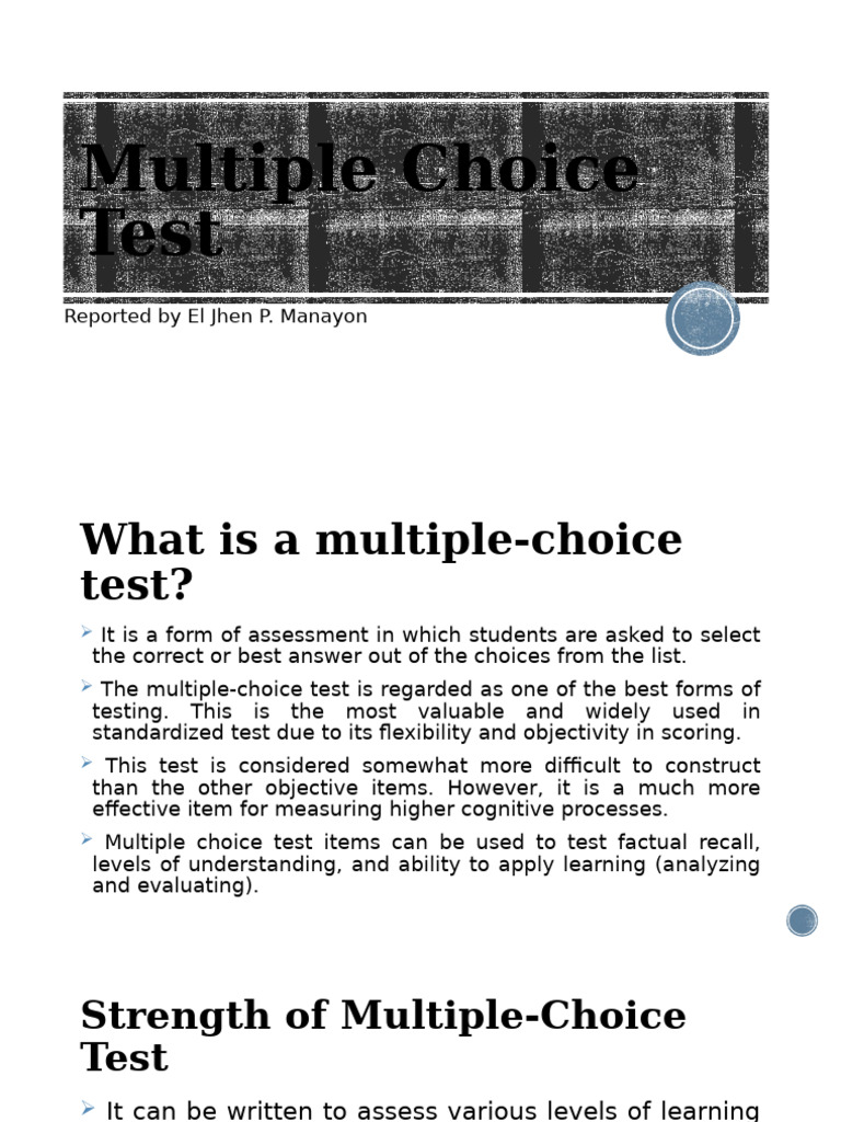Guide to Writing Effective Multiple-Choice Tests | PDF | Multiple ...
