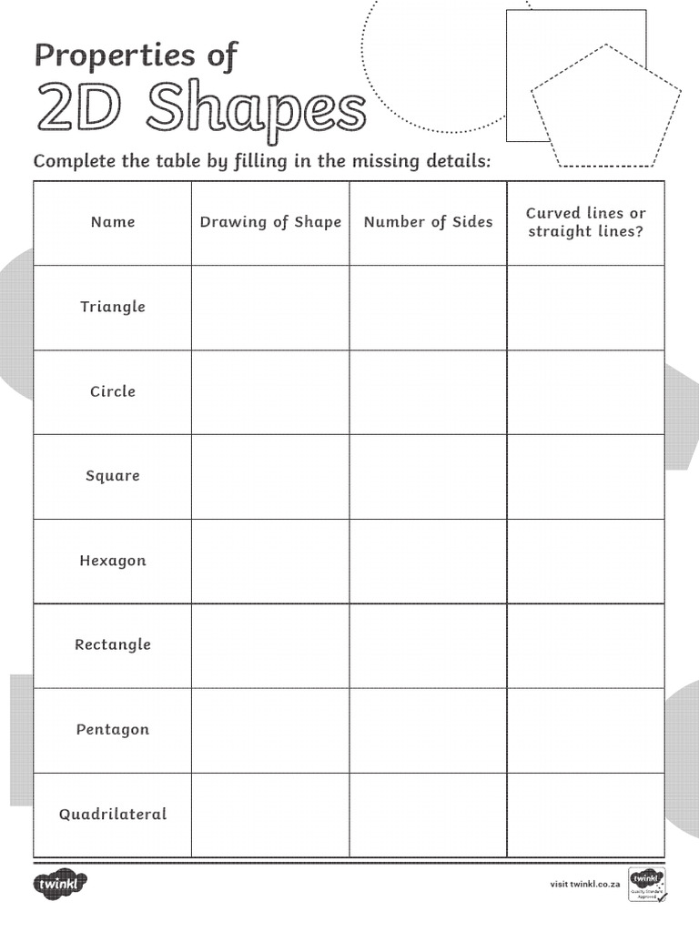 Za M 1654545563a Properties of 2d Shapes Activity Sheet Super Eco Black ...