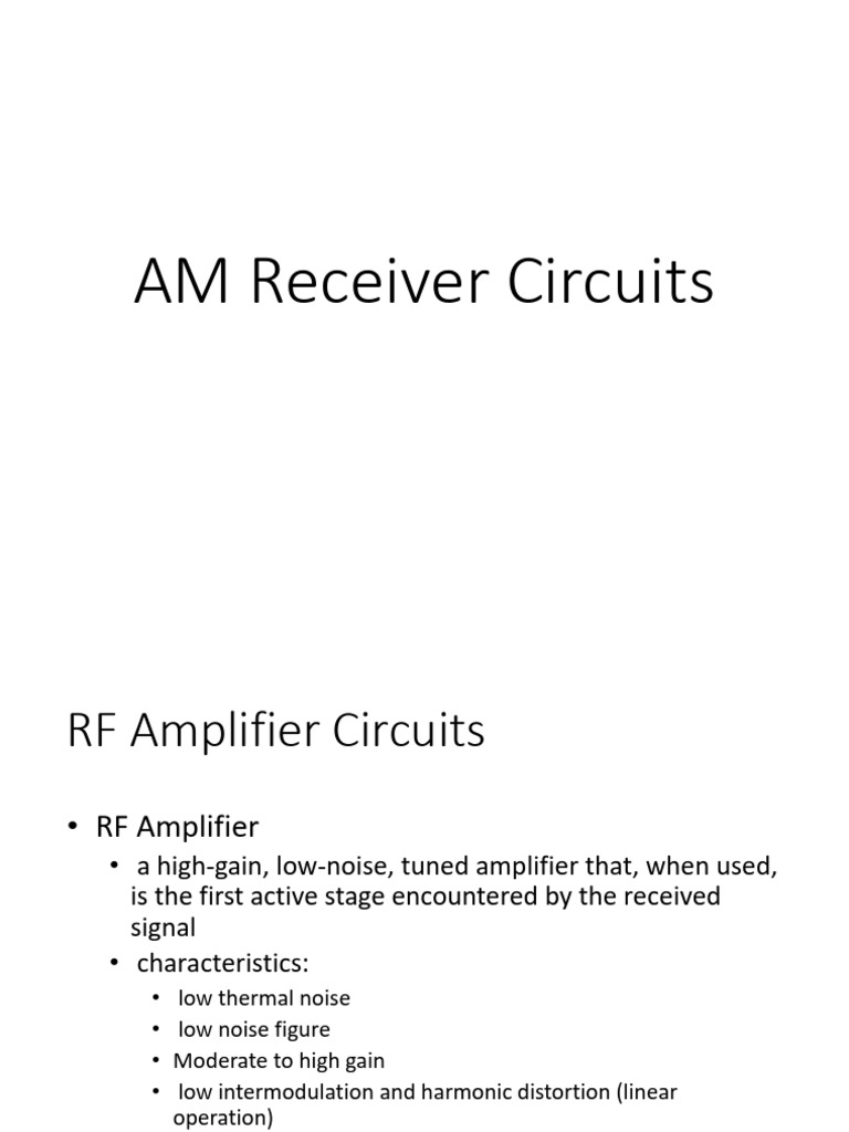 AM Receiver Circuit Design Overview | PDF | Detector (Radio) | Amplifier