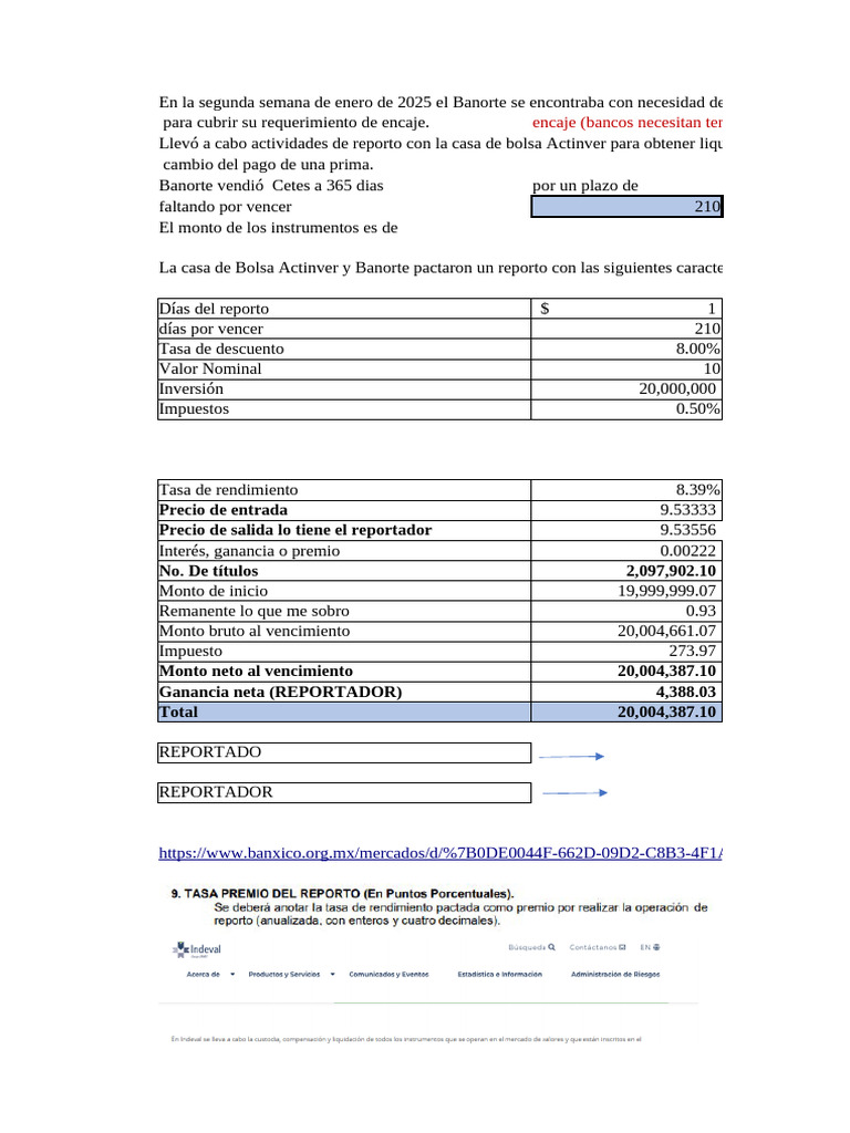 REPORTO y Prestamo de Valores 2025 Alumnos | PDF | Bancos | Economía ...