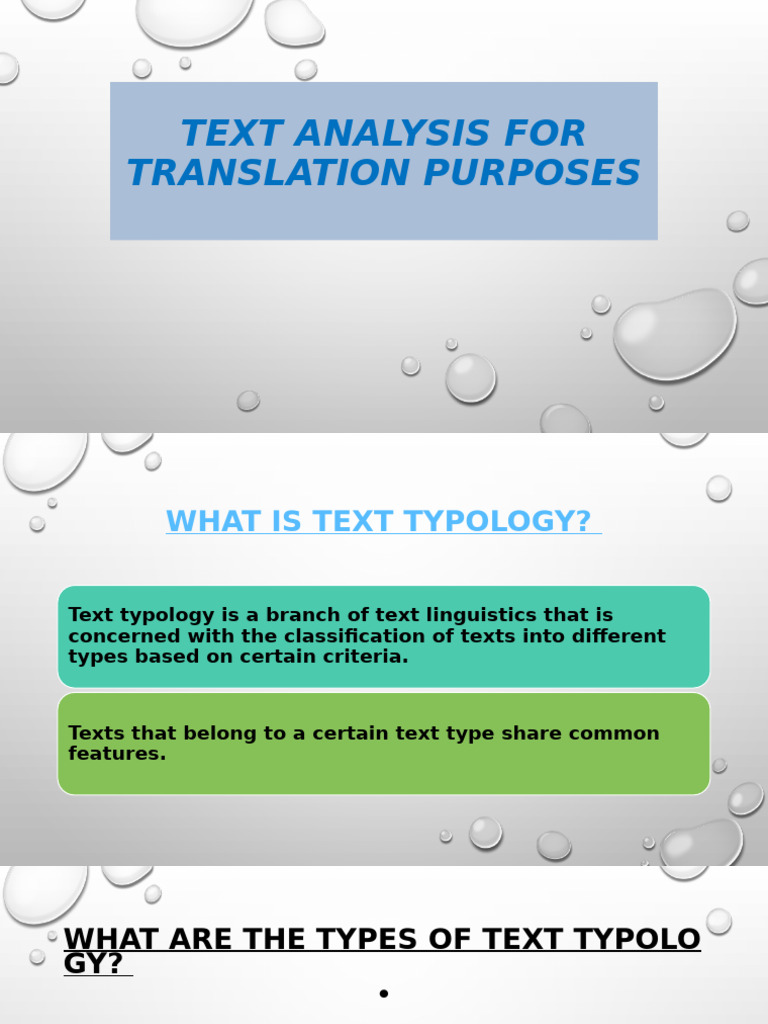 Text Typology and Analysis for Translation | PDF | Translations | Semantics