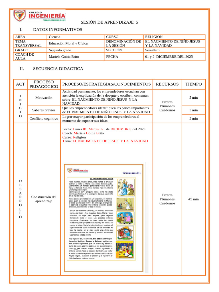 Sesiones de Aprendizaje para Segundo Grado | PDF | Aprendizaje | Perú