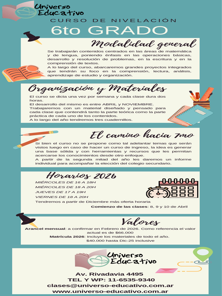 Curso de Nivelación 6to Grado 2026 | PDF