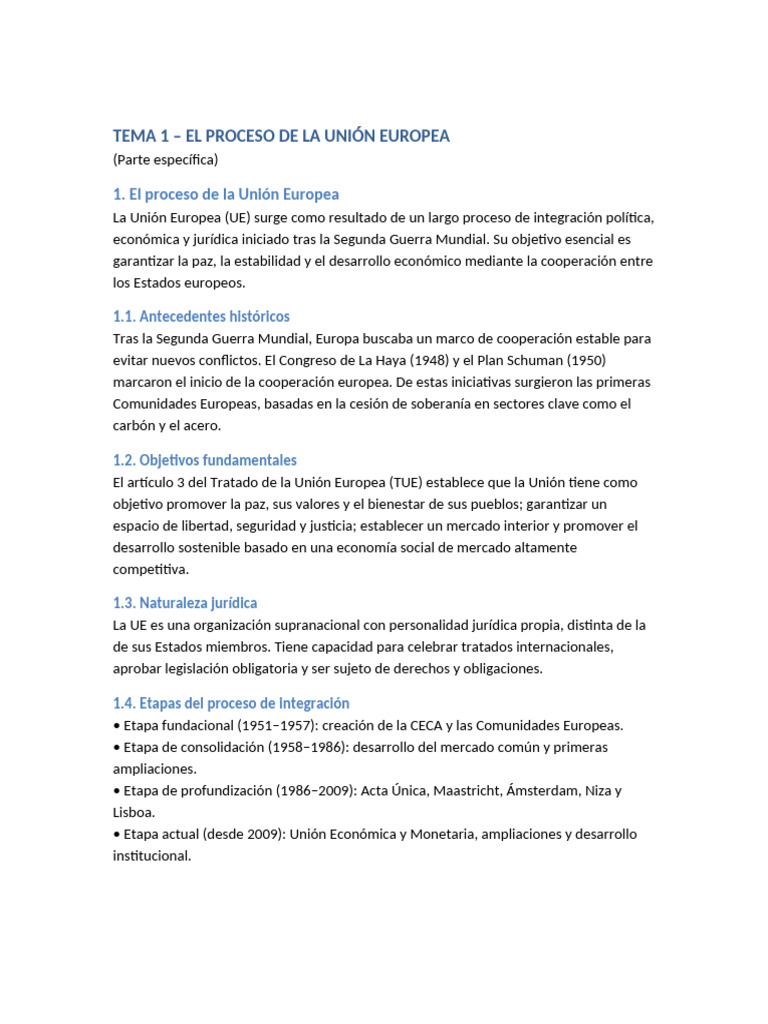 Proceso de Integración de la UE | PDF | Unión Europea | tratado de ...