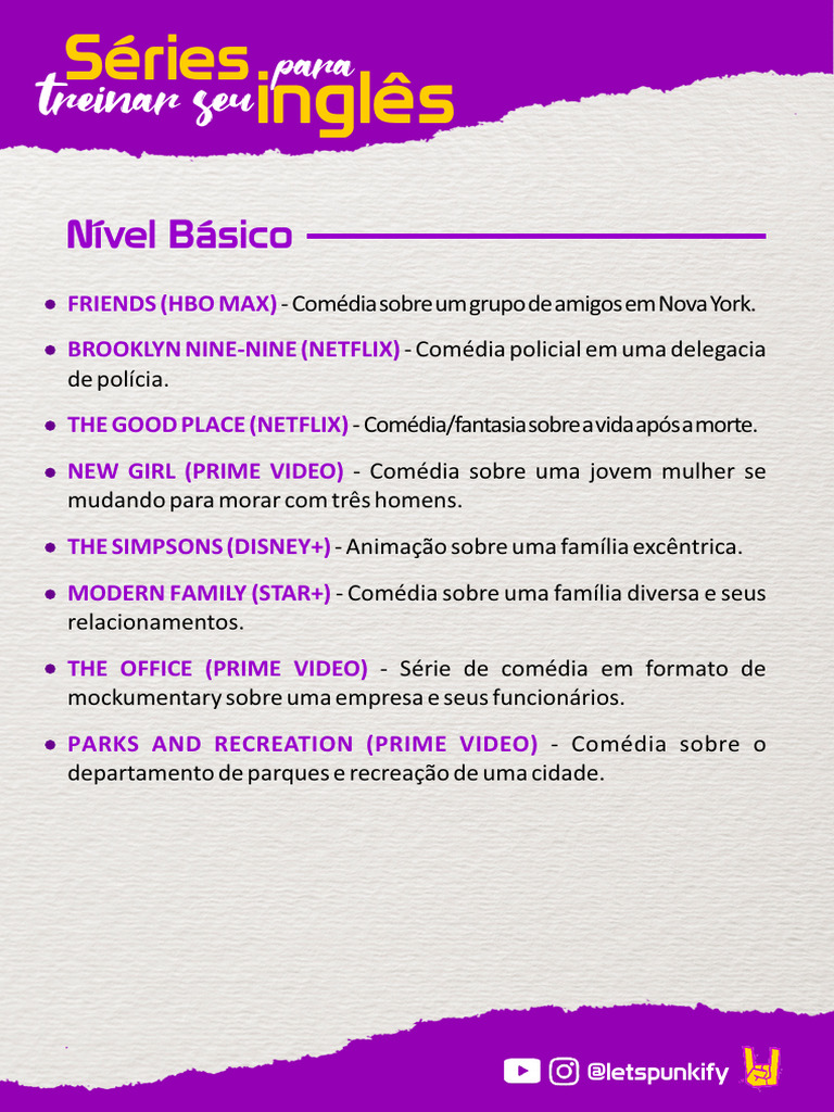 Melhores Séries para Aprender Inglês | PDF | Netflix