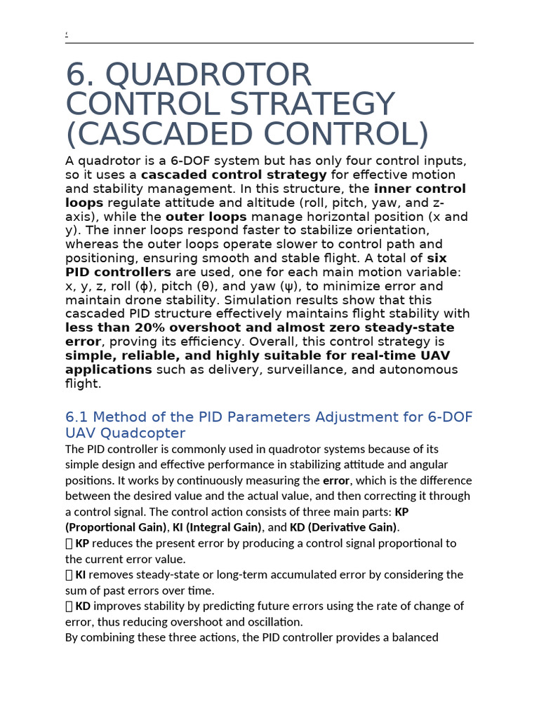 Quadrotor Cascaded Control Strategy | PDF | Control Theory | Mechanics