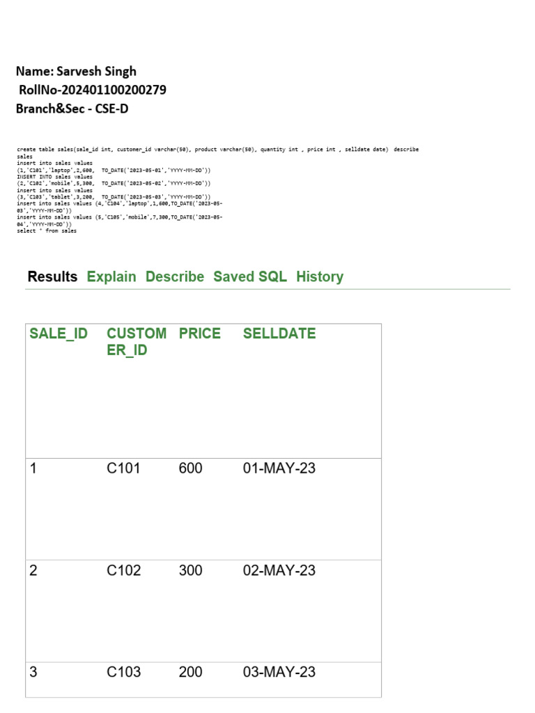 Assignment 5 Sarvesh | PDF | Sql | Information Retrieval