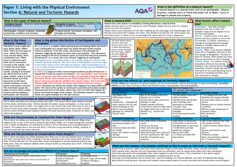Understanding Natural and Tectonic Hazards | PDF | Earthquakes ...