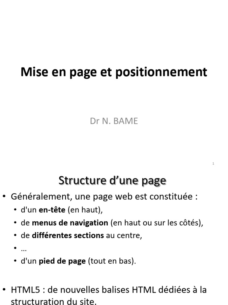 Structuration de pages avec HTML5 | PDF | HTML5 | Html