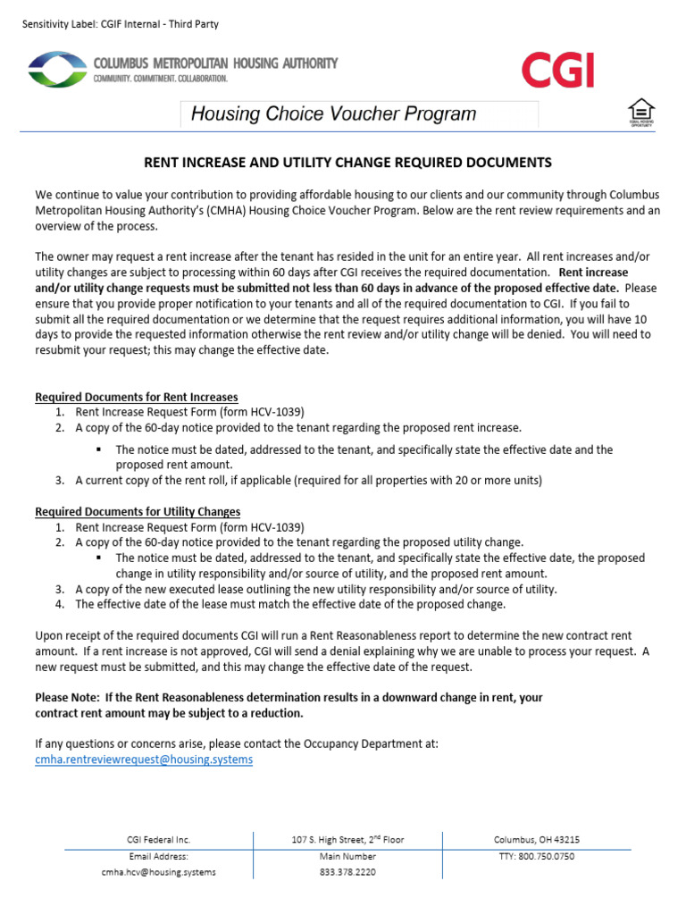 Rent Increase & Utility Change Guidelines | PDF