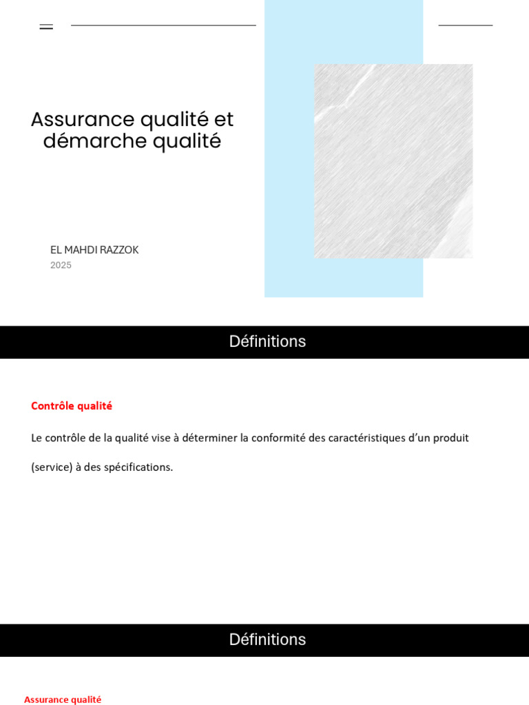Assurance et contrôle qualité 2025 | PDF | Management de la qualité | Audit