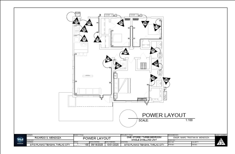 Power Layout for One-Storey Home | PDF