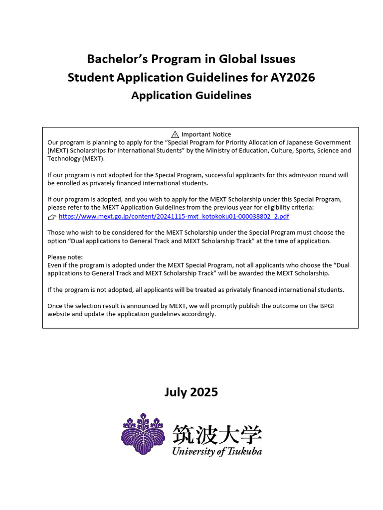 Global Issues Bachelor's Application Guide | PDF | University And ...