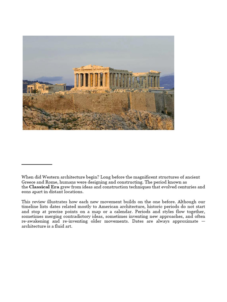 Western Architecture Evolution Timeline | PDF | Gothic Architecture ...