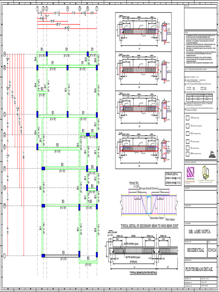 Residential Structural Drawing Details | PDF | Civil Engineering ...