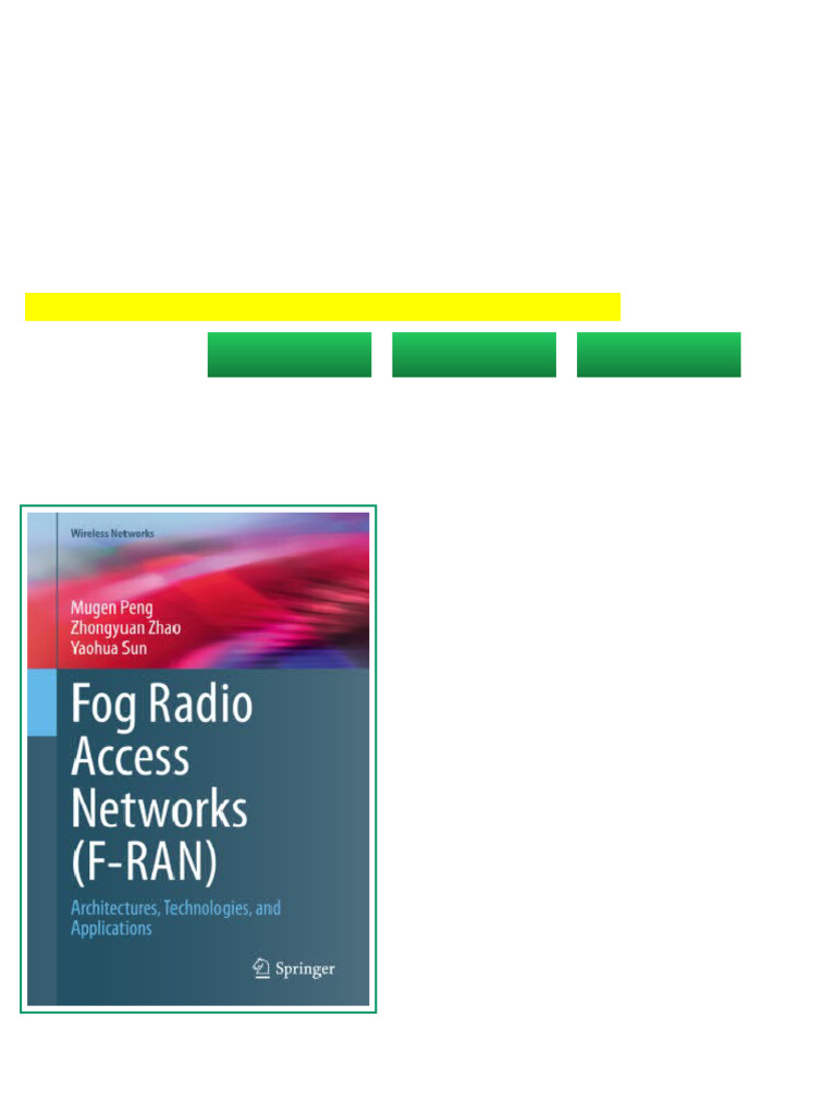 (Ebook) Fog Radio Access Networks (F-RAN): Architectures, Technologies ...