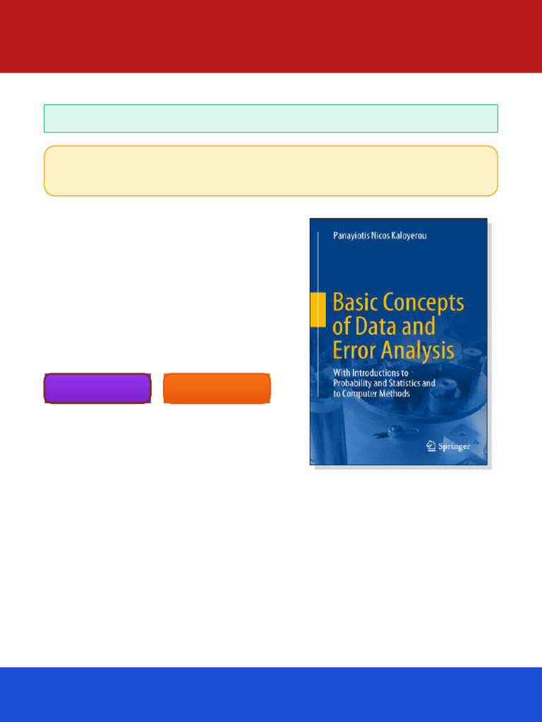 Basic Concepts of Data and Error Analysis With Introductions to ...