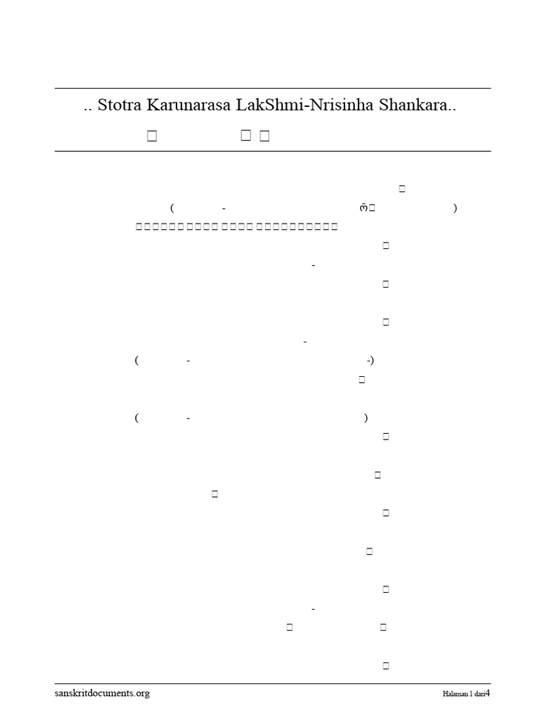 Stotra Karunarasa Lakshmi-Nrisinha | PDF