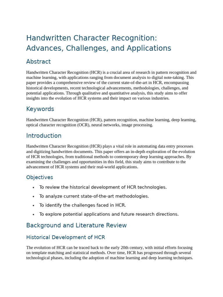 Handwritten Character Recognition Advances | PDF | Optical Character ...