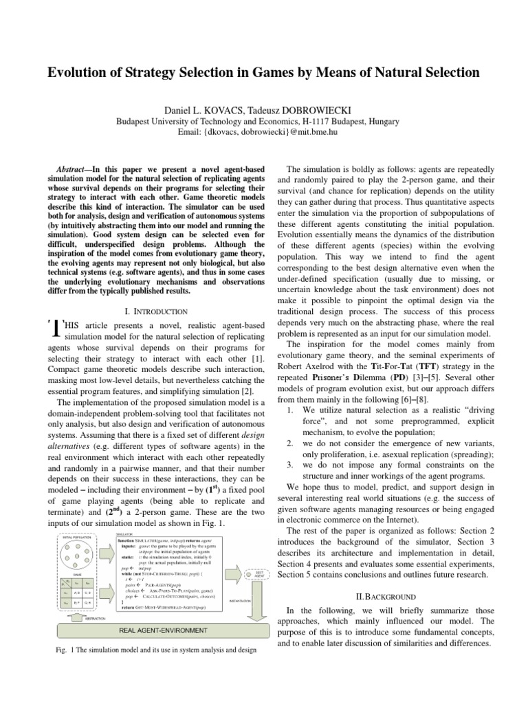 Agent-Based Simulation of Natural Selection | PDF | Natural Selection ...