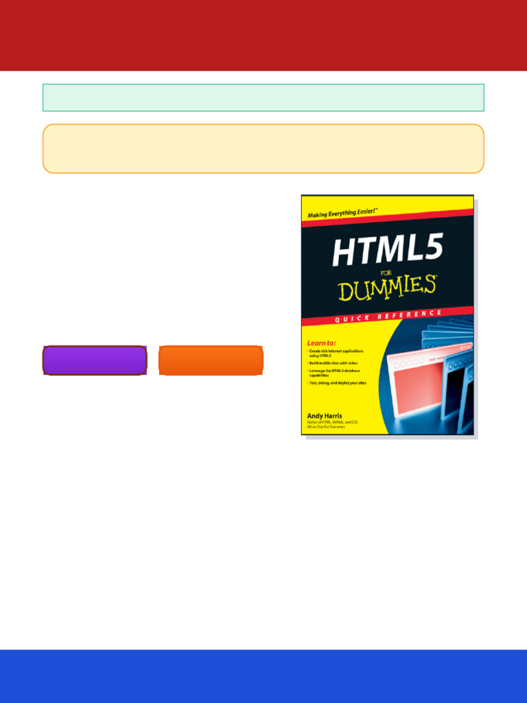 HTML5 For Dummies Quick Reference 1st Edition Andy Harris ebook pdf ...