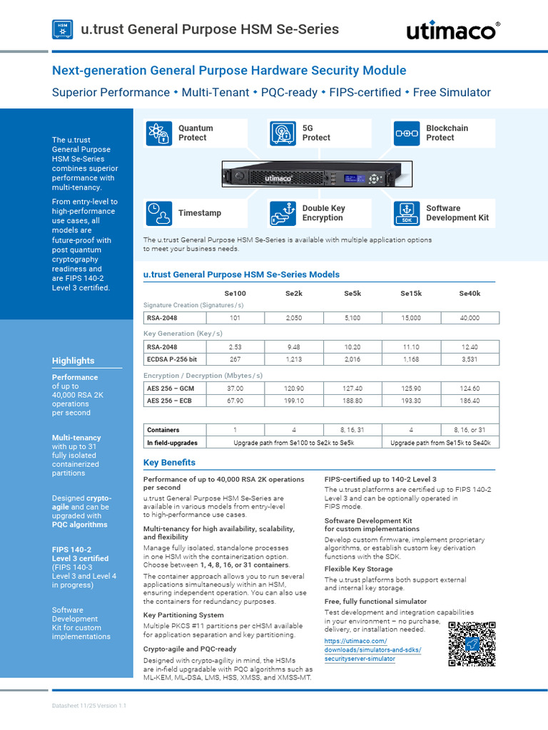 u.trust General Purpose HSM Se-Series | PDF | Computing | Security ...