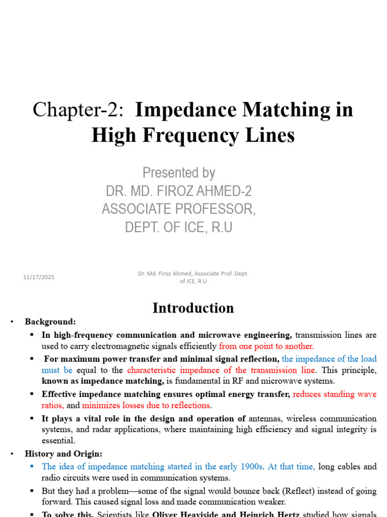 Impedance Matching in High-Frequency Lines | PDF | Transmission Line ...