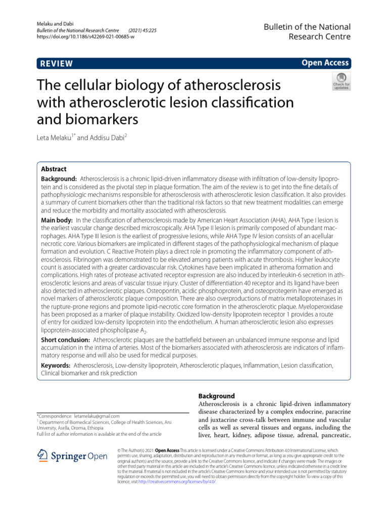 Atherosclerosis: Biology, Lesions, Biomarkers | PDF | Atherosclerosis ...