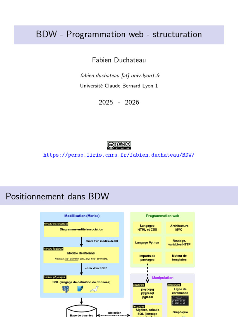 Structuration de la programmation web BDW | PDF | Modèle-vue-contrôleur ...