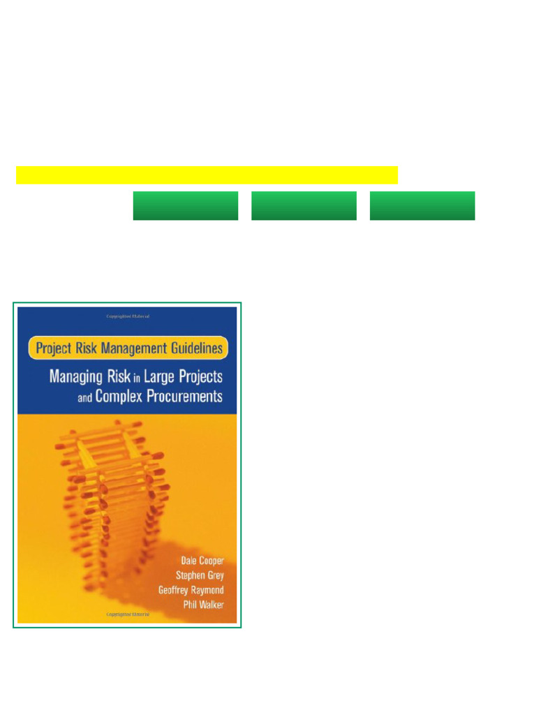 Project Risk Management Guidelines Managing Risk in Large Projects and ...