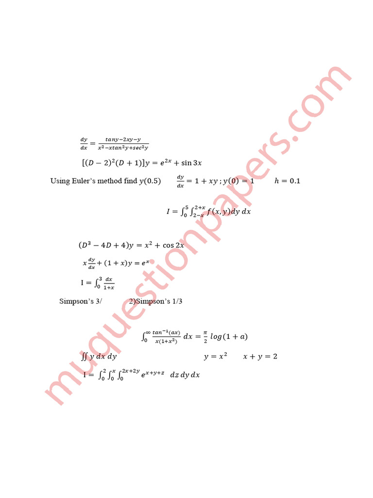 Be First Year Engineering Semester 2 2024 May Engineering Mathematics ...