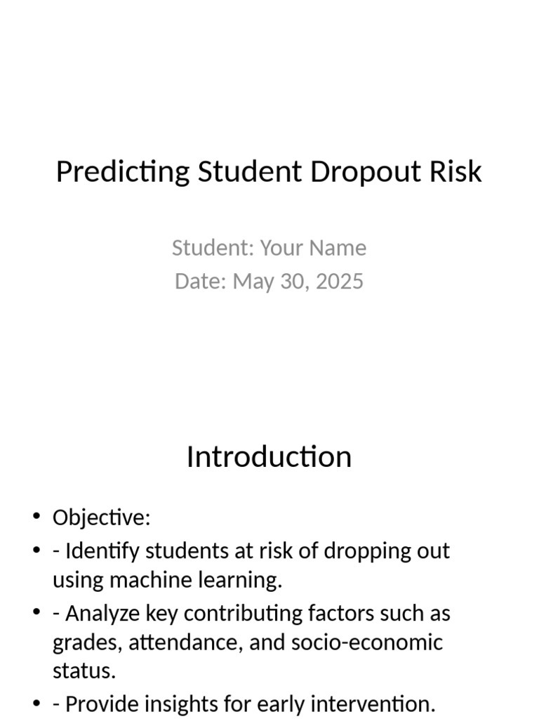Improved Predicting Student Dropout Risk | PDF