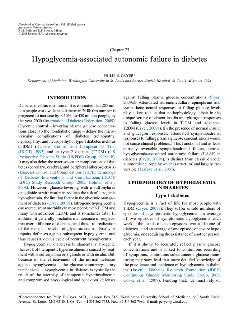 Hypoglycemia in Diabetes Management | PDF | Hypoglycemia | Diabetes