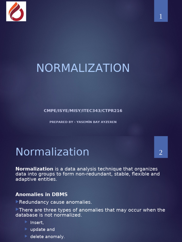 Understanding Database Normalization Techniques | PDF | Information ...