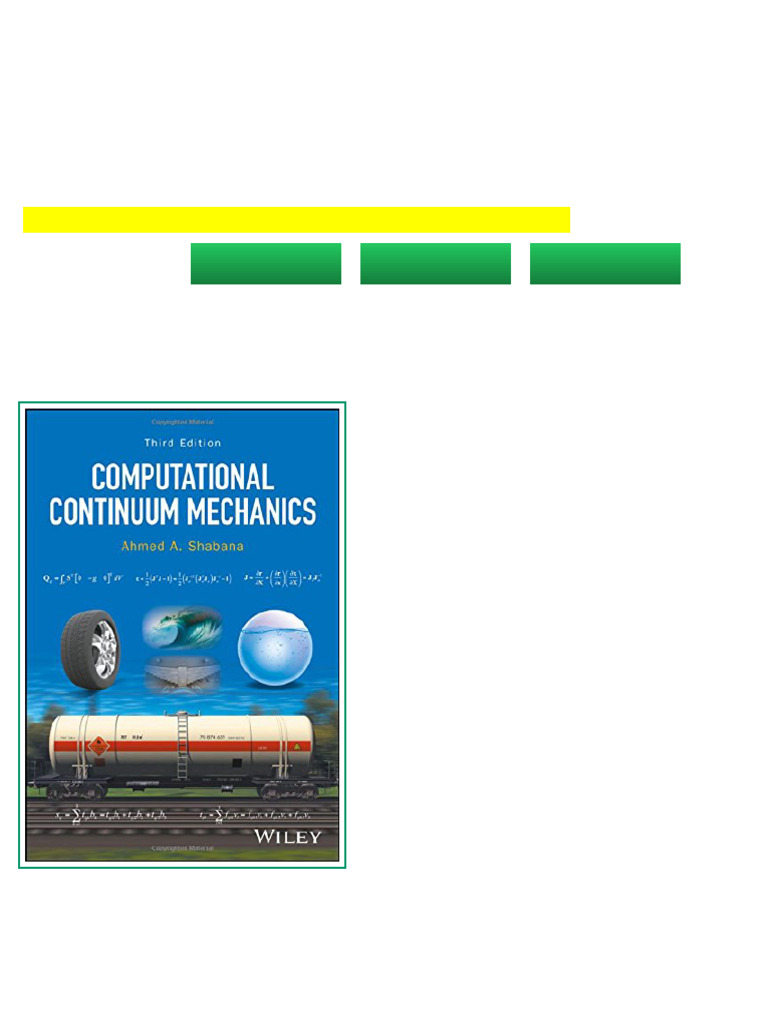 (Ebook) Computational Continuum Mechanics by Ahmed A. Shabana ISBN ...