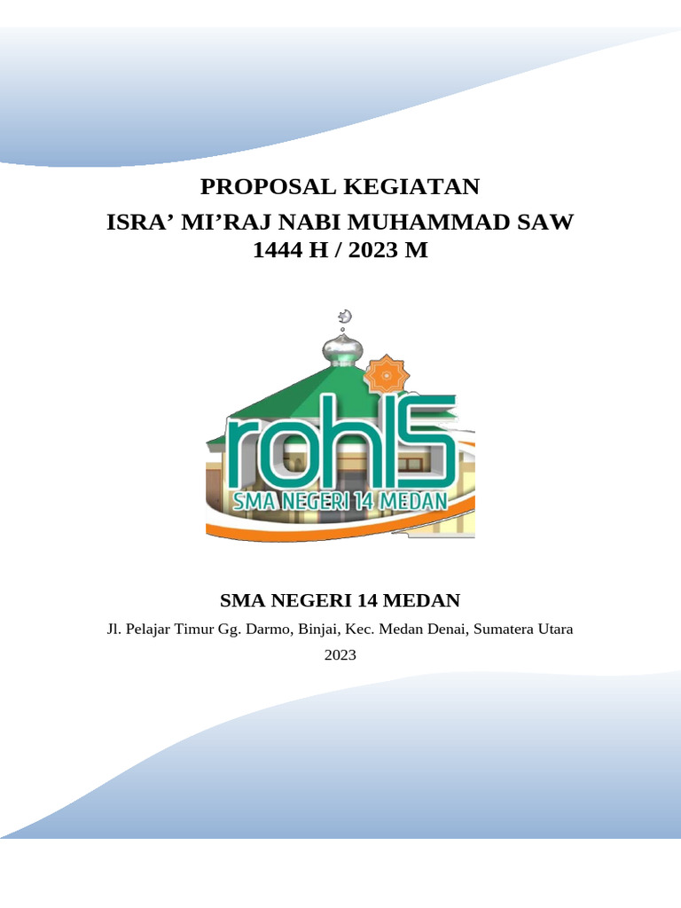 Proposal Israk Mikraj Maret 2023 New | PDF