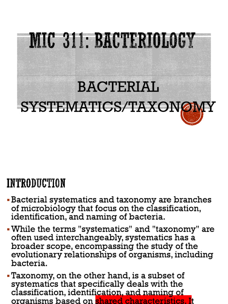 Bacterial Taxonomy and Systematics Guide | PDF | Archaea | Bacteria