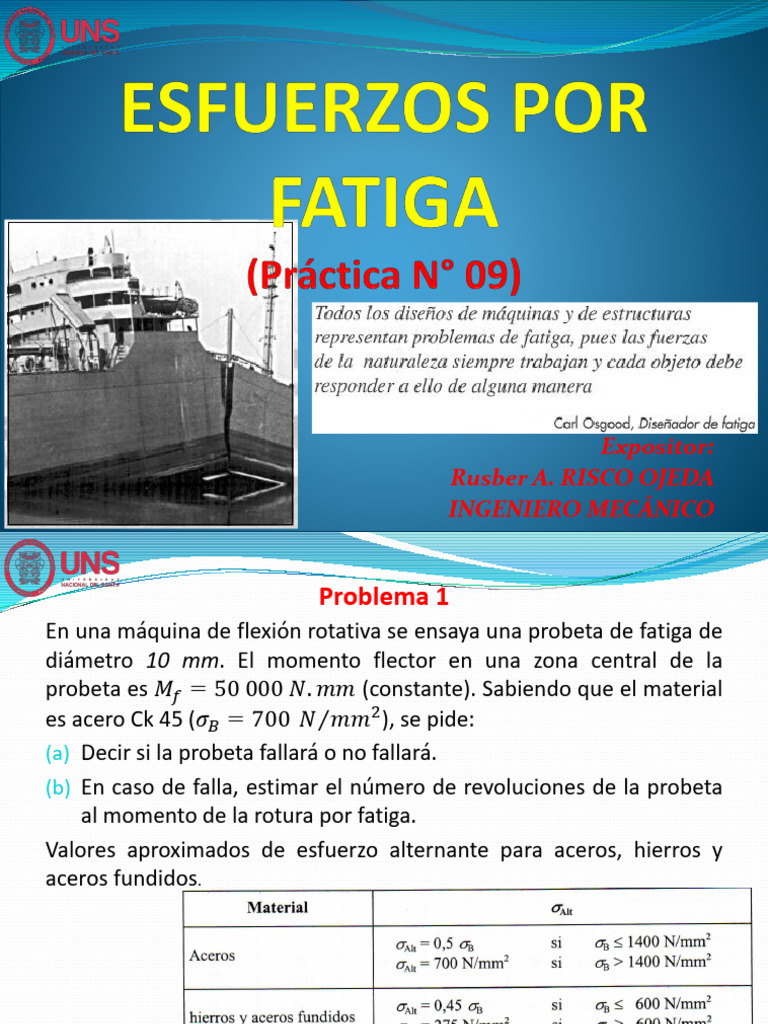 Análisis de Fatiga en Componentes Mecánicos | PDF | Fatiga (material ...