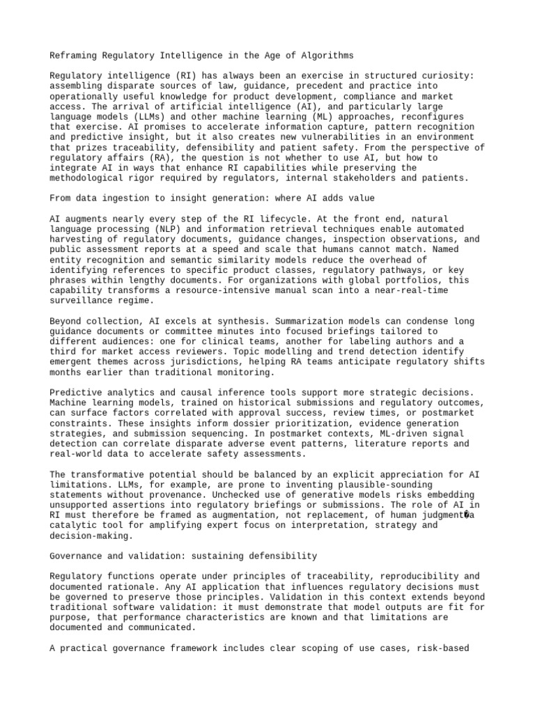 Enhancing Regulatory Intelligence with AI | PDF | Artificial ...