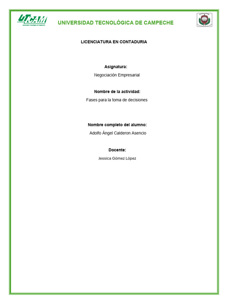 Fases Clave en la Toma de Decisiones | PDF | Toma de decisiones | Auditoría