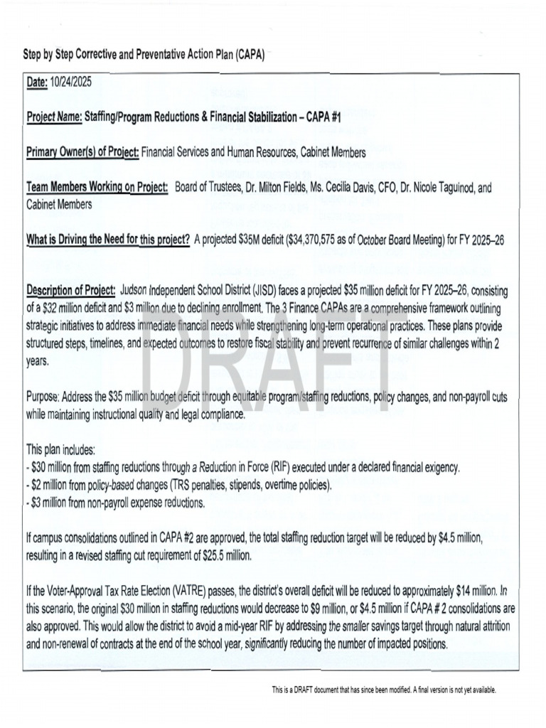 Staffing Reduction Plan Overview | PDF | Government