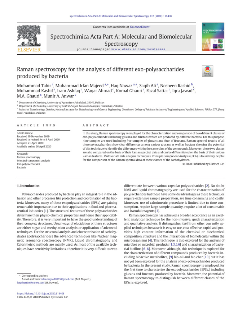 Raman EPS Bacterianos | PDF | Raman Spectroscopy | Spectroscopy